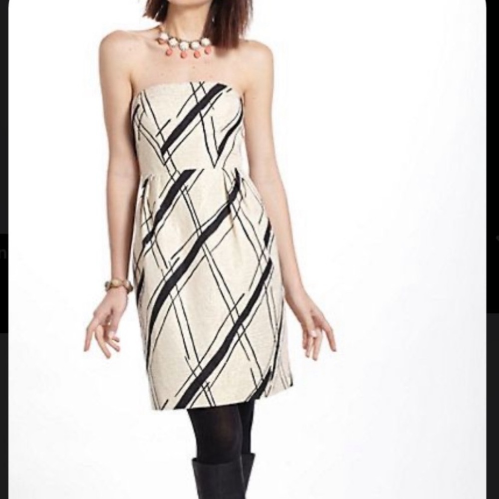 Anthropologie | Girls From Savoy | Dashed Gilt Brocade Dress